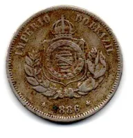 1886 - 50 Réis - Moeda Brasil Império