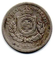 1874 - 100 Réis - Moeda Brasil Império