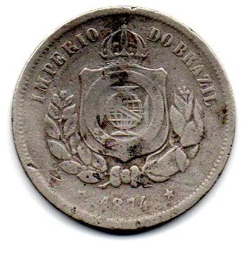 1874 - 100 Réis - Moeda Brasil Império