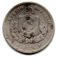 1874 - 100 Réis - Moeda Brasil Império