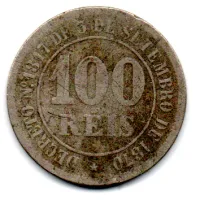 1878 - 100 Réis - Moeda Brasil Império - Foto 2