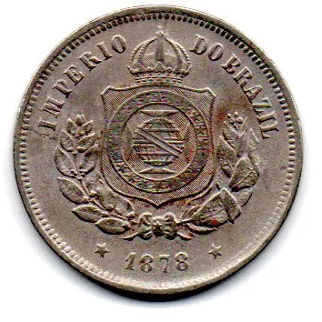 1878 - 100 Réis - Moeda Brasil Império
