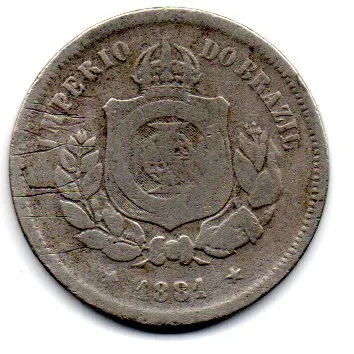 1881 - 100 Réis - Moeda Brasil Império