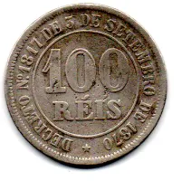 1882 - 100 Réis - Moeda Brasil Império - Foto 2