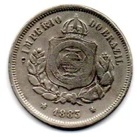 1883 - 100 Réis - Moeda Brasil Império