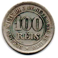 1883 - 100 Réis - Moeda Brasil Império - Foto 2
