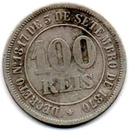 1883 - 100 Réis - Moeda Brasil Império - Foto 2