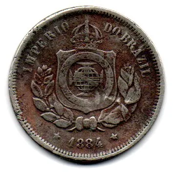 1884 - 100 Réis - Moeda Brasil Império