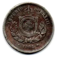 1884 - 100 Réis - Moeda Brasil Império