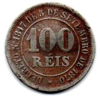 1884 - 100 Réis - Moeda Brasil Império - Foto 2