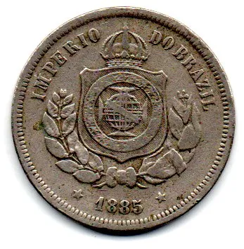 1885 - 100 Réis - Moeda Brasil Império Imagem