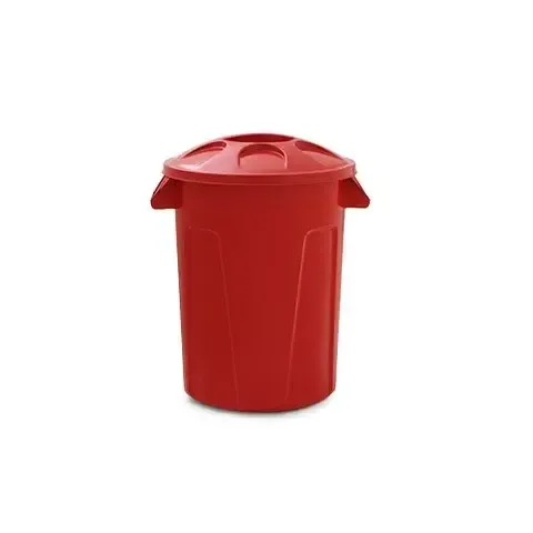 Cesto de Lixo 100 Litros Com Tampa Vermelho Imagem