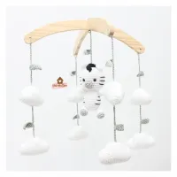 Móbile Zebra  + Nuvens - Com folhinhas