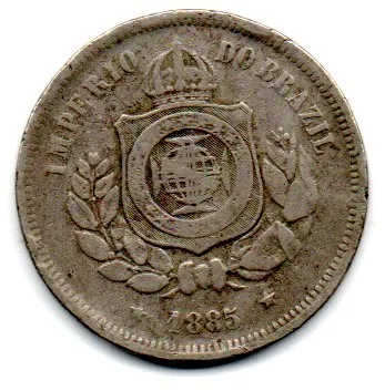 1885 - 100 Réis - Moeda Brasil Império Imagem