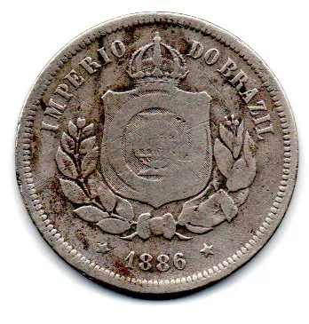 1886 - 100 Réis - Moeda Brasil Império