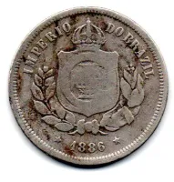 1886 - 100 Réis - Moeda Brasil Império