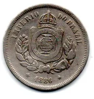 1886 - 100 Réis - Moeda Brasil Império