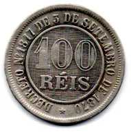 1886 - 100 Réis - Moeda Brasil Império - Foto 2