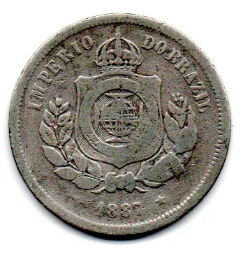1887 - 100 Réis - Moeda Brasil Império