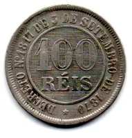1888 - 100 Réis - Moeda Brasil Império - Foto 2