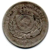 1874 - 200 Réis - Moeda Brasil Império