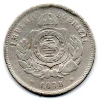 1878 - 200 Réis - Moeda Brasil Império