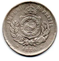 1880 - 200 Réis - Moeda Brasil Império