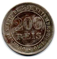 1880 - 200 Réis - Moeda Brasil Império - Foto 2