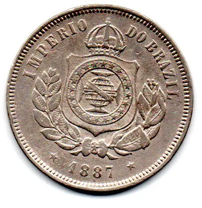 1887 - 200 Réis - Moeda Brasil Império