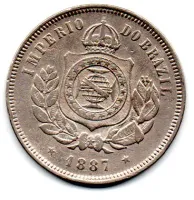 1887 - 200 Réis - Moeda Brasil Império