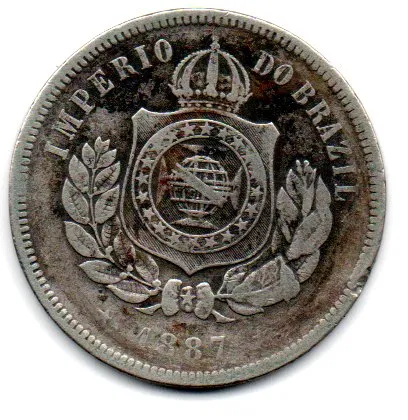 1887 - 200 Réis - Moeda Brasil Império
