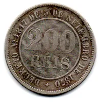 1887 - 200 Réis - Moeda Brasil Império - Foto 2