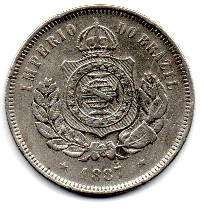 1887 - 200 Réis - Moeda Brasil Império