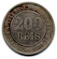 1888 - 200 Réis - Moeda Brasil Império - Foto 2