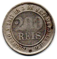 1888 - 200 Réis - Moeda Brasil Império - Foto 2