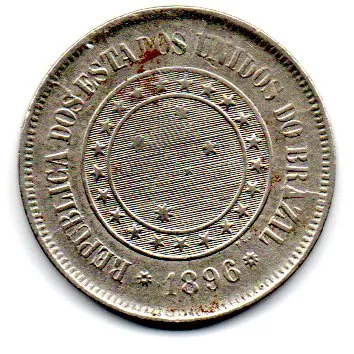 1896 - 100 Réis - Moeda Brasil