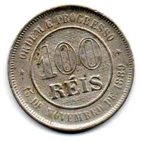 1896 - 100 Réis - Moeda Brasil - Foto 2
