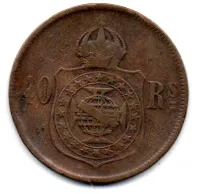 1879 - 40 Réis - Moeda Brasil Império - Foto 2