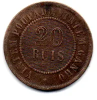 1908 - 20 Réis - Moeda Brasil - Foto 2