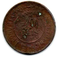 1908 - 40 Réis - Moeda Brasil - Foto 2