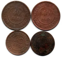 Lote com 4 moedas UTG Gastas de Bronze - Brasil República - Foto 2