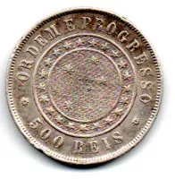 1889 - 500 Réis - Prata .917 - Aprox 6,37 g - 25 mm - Moeda Brasil - Foto 2
