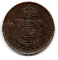 1869 - 20 Réis - C/ Ponto (Rs.) - Moeda Brasil Império - Foto 2