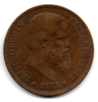1873 - 40 Réis - Moeda Brasil Império Imagem