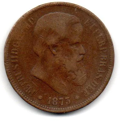 1873 - 40 Réis - Moeda Brasil Império Imagem