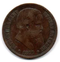 1877 - 40 Réis - Moeda Brasil Império