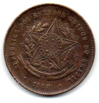 1908 - 20 Réis - Moeda Brasil