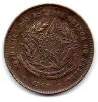 1908 - 20 Réis - Moeda Brasil