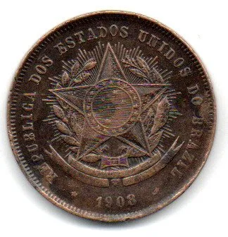 1908 - 20 Réis - Moeda Brasil