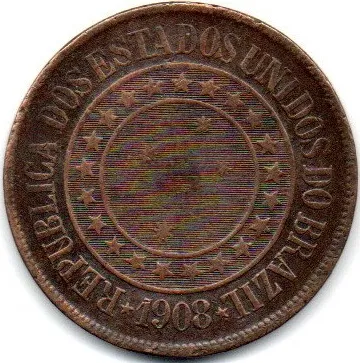 1908 - 40 Réis - Moeda Brasil